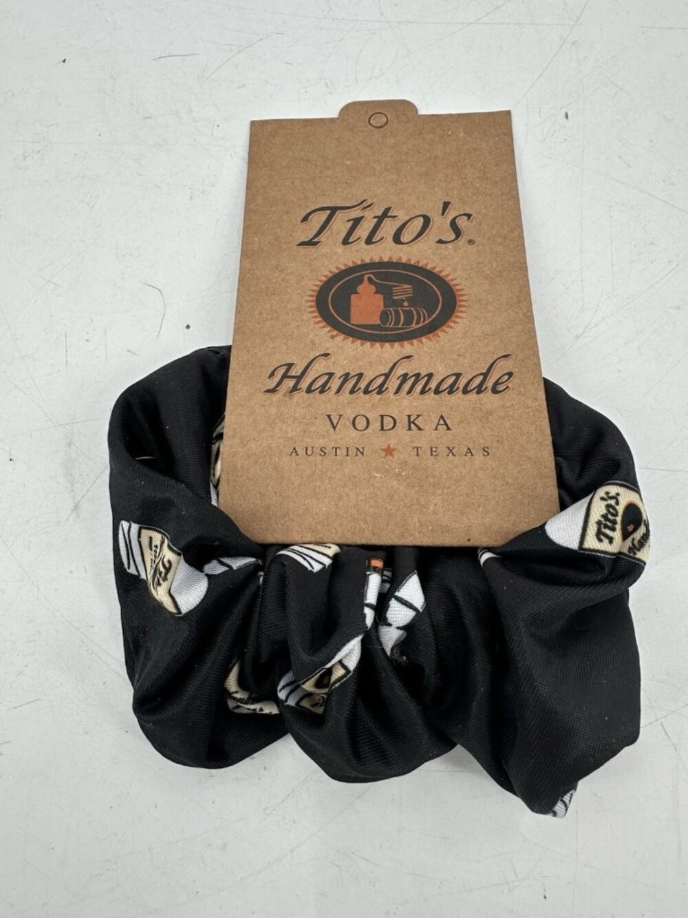 NWT Tito’s Vodka Black & Orange Hair Scrunchie Silky